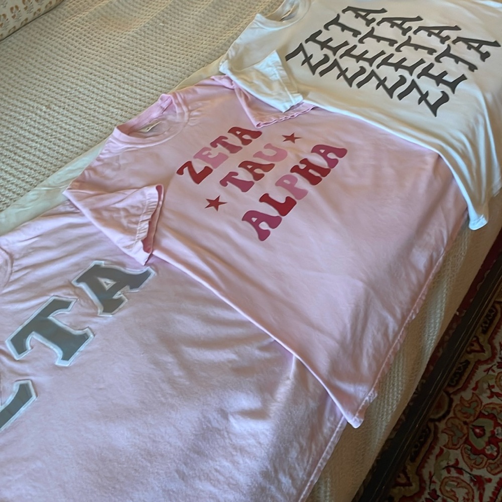 Bundle of 3 Zeta Tau Alpha short sleeve T shirts
